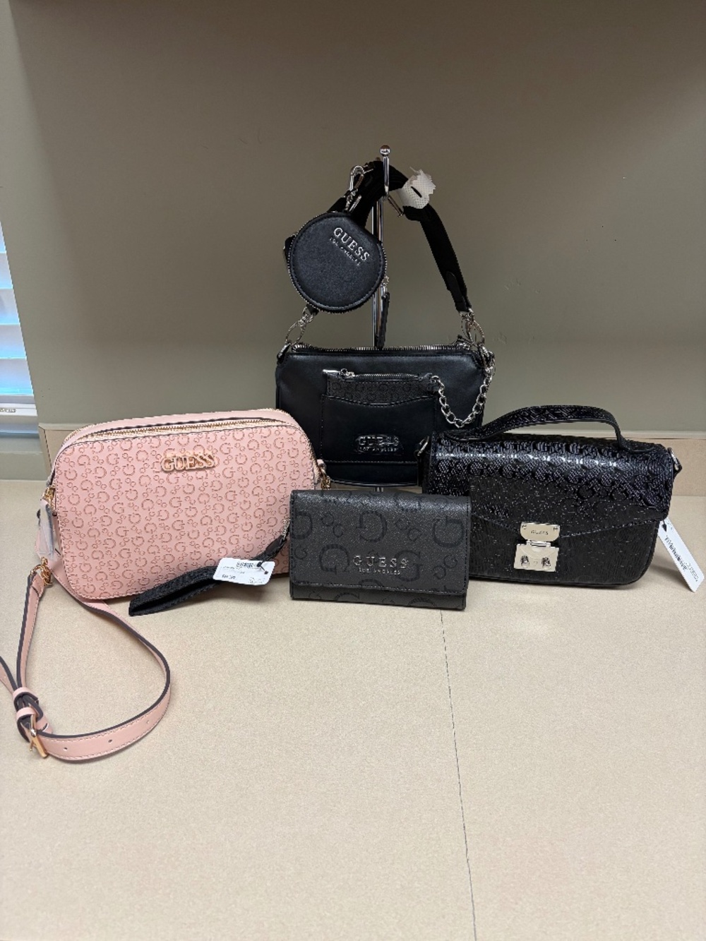 NEW Guess Bundle 3 Bags + Wallet -Shoulder Bag Includes 2 Removable Pouches NWT